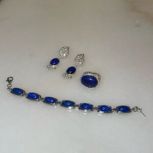 Sterling silver Lapis lazuli set